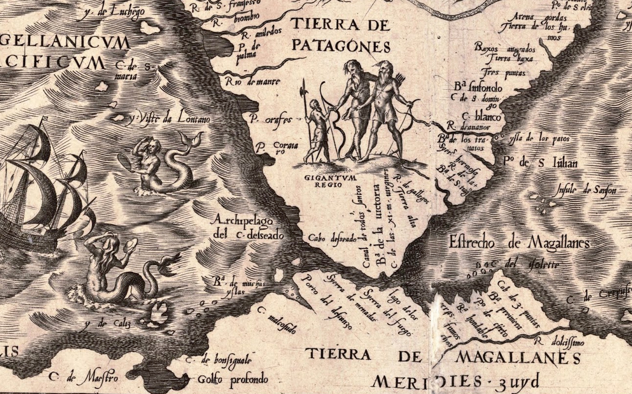 Antiguo mapa de la Patagonia